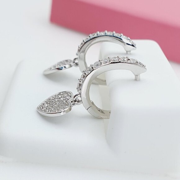 925 Sterling Silver Cubic Zirconia EarringU19254711 - Picture 9 of 10